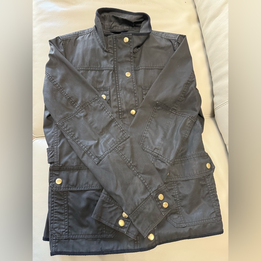 J.Crew Relaxed Boyfriend Field Jacket with Gold Accents Sz M